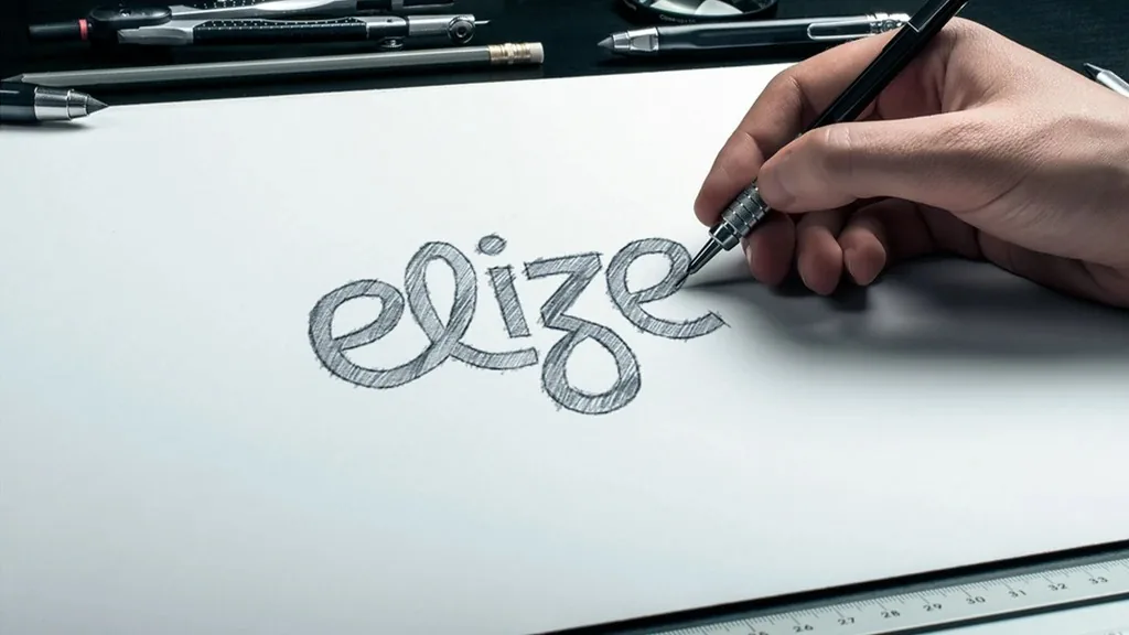 Esboço à mão do logotipo da Elize