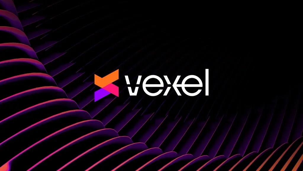 Logotipo da Vexel sobre fundo escuro