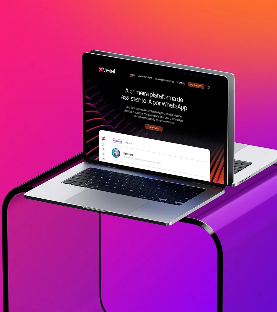 Site da Vexel em notebook