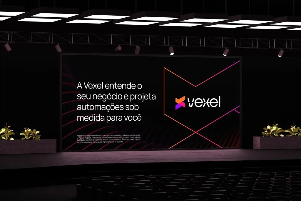 Evento com a marca Vexel no palco